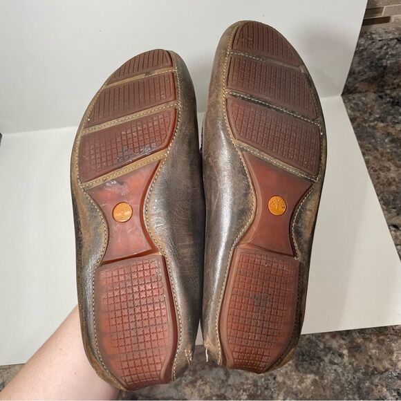 Timberland Brown Leather Slip On Loafers - Picture 6 of 9